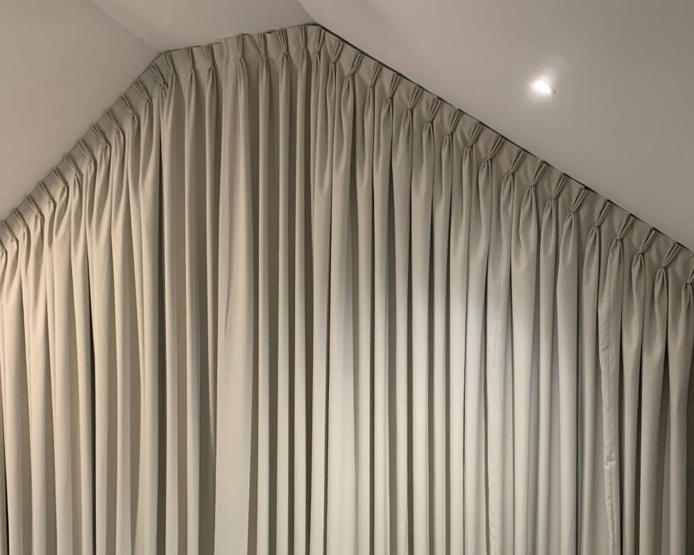 Angled Custom-Made Curtains in Croydon